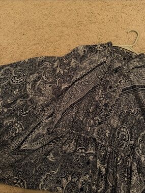 Michael Kors Black and White Paisley Midi Dress